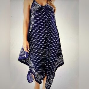 Tommy Bahama Isola Vita Scarf Dress in Palace Blue Size Tall